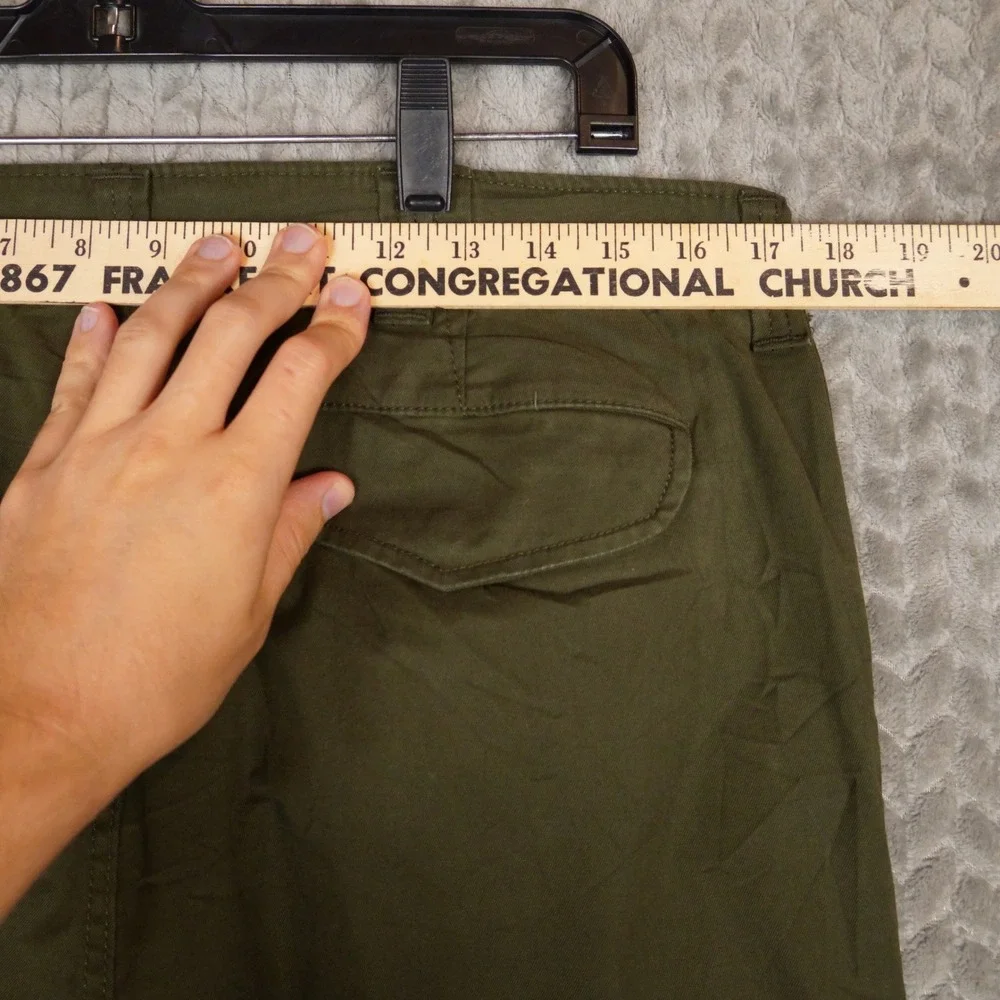 Banana Republic Cargo Pants Mens 34x36 Olive Green Lived-In Slim Straight Cotton